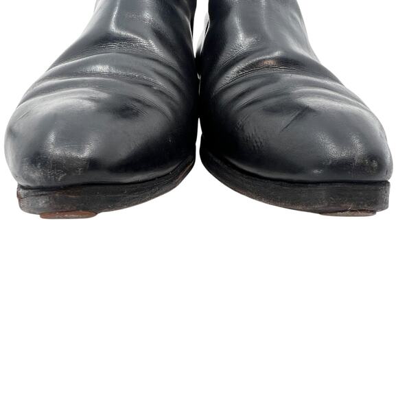 Vintage Handmade Black Leather Pull On Ankle Boots Spain with Shoe Tree - 7D main image 4